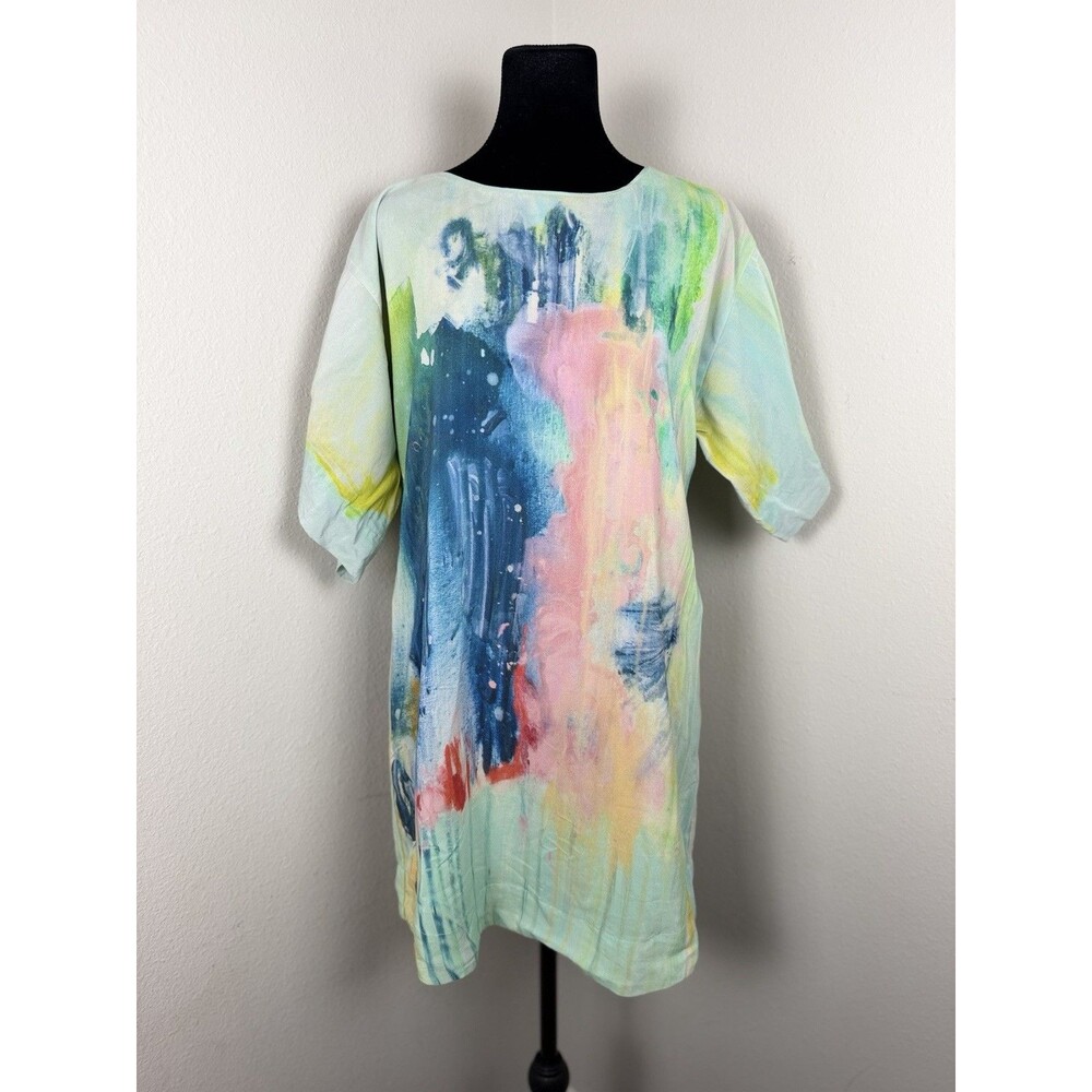 Maeve Anthropologie Silk Shift Dress Womens Small Abstract Print Short Sleeve - Picture 1 of 16